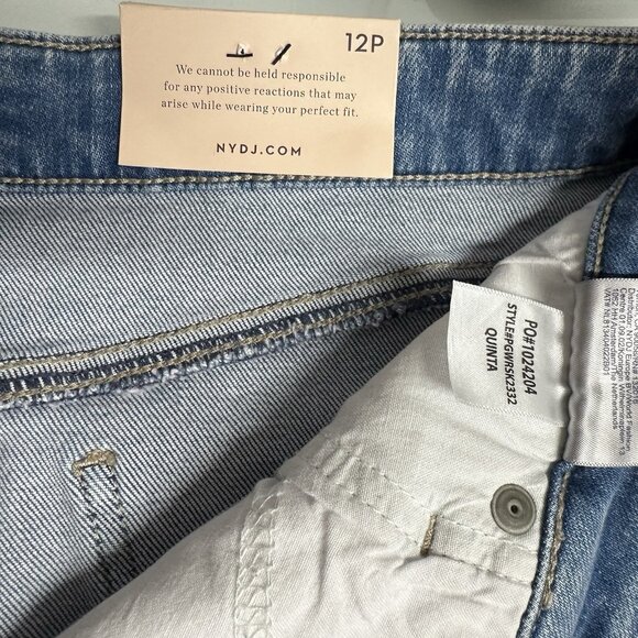 NYDJ Women's Size 12P Quinta 5 Pocket Stretch Denim Jean Skirt Just Above Knee - Picture 5 of 8